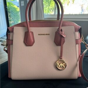 Michael Kors Pink Satchel with Gold Charm